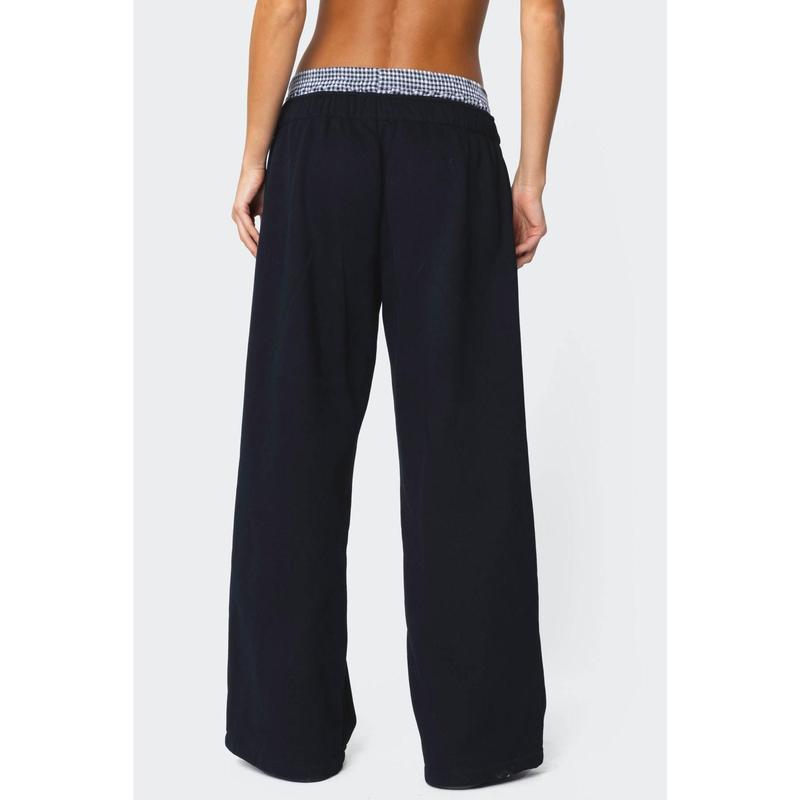 Gingham Boxer Detail Sweatpants